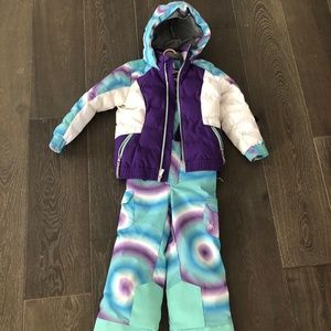 Spyder girls snow ski bib and jacket
